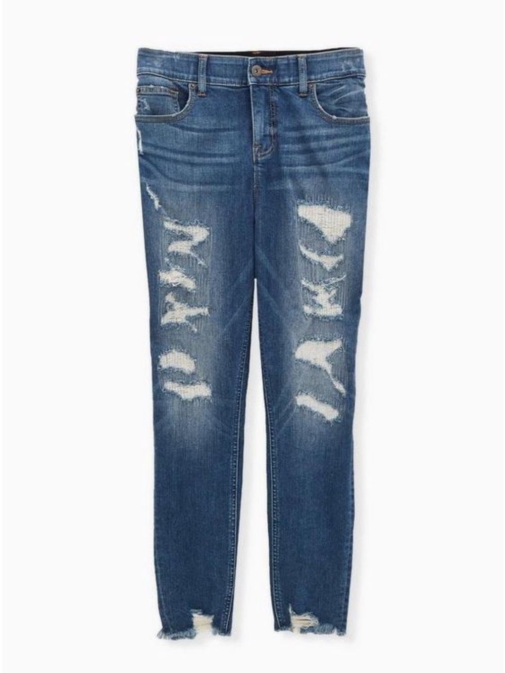Torrid bombshell skinny size 14R raw hem and distressed - Picture 2 of 8